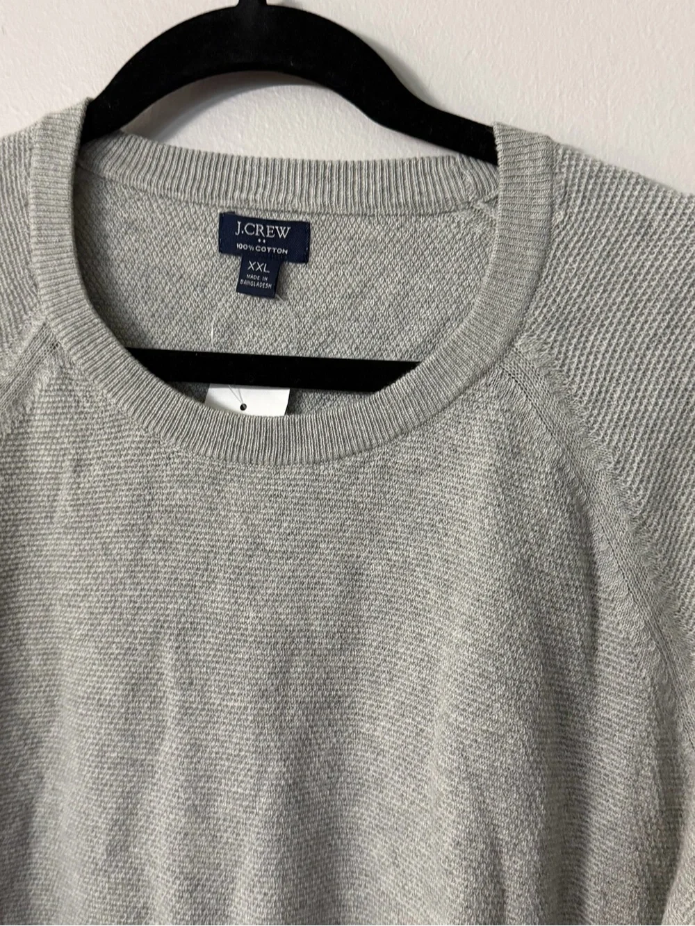 J. Crew Men’s Light Gray Long Sleeve Cotton Knit Crewneck Sweater Sz XXL NWT